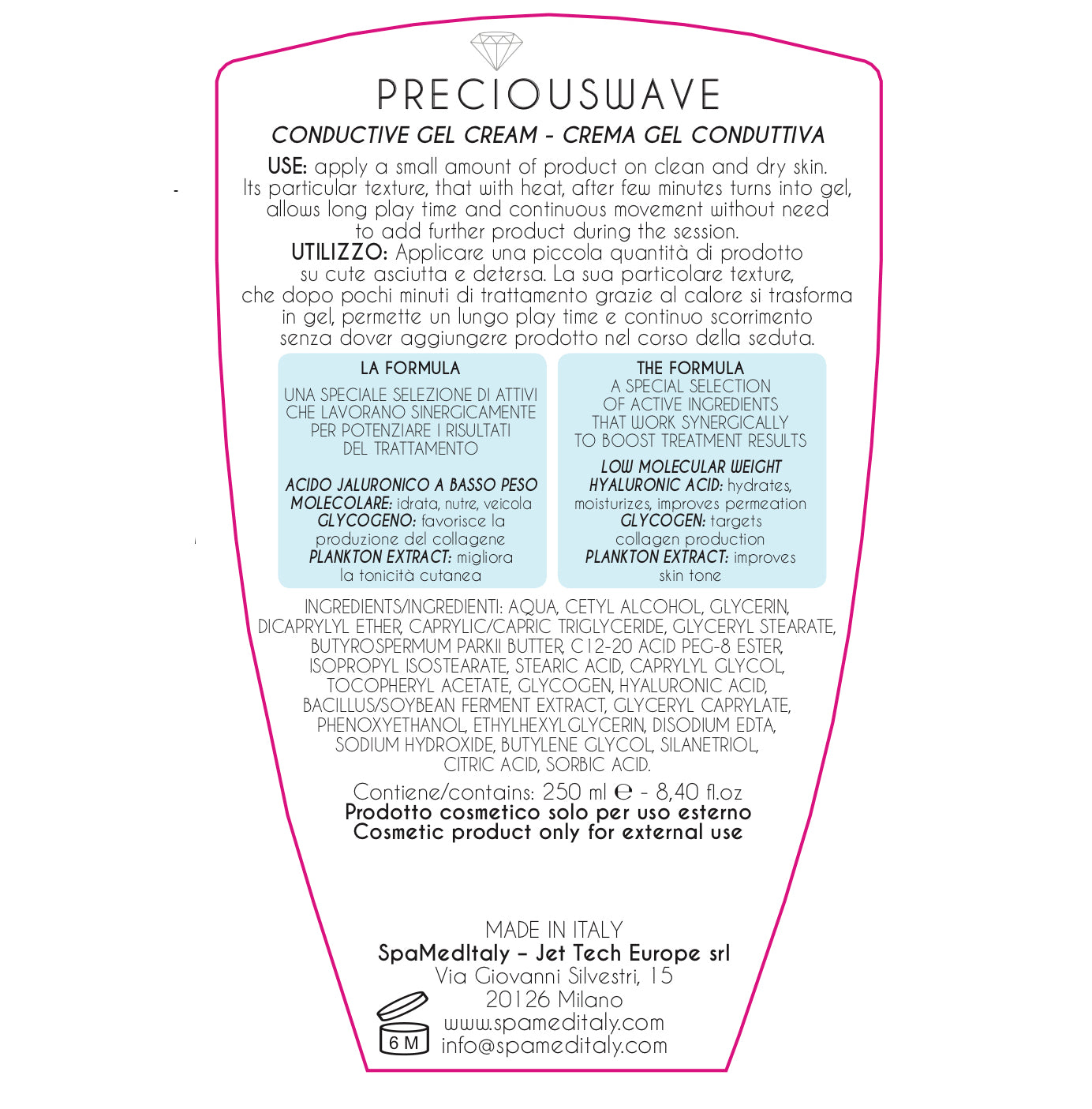 GEL-CREME CONDUCTEUR PRECIOUS WAVE 250ML